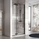 Taylor Black Hinged Shower Door 800mm