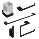 Cubic Matt Black 5-Piece Bathroom Accessory Set