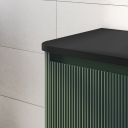 Wish Ribbed Wall Hung Vanity Unit in Green with Black Worktop