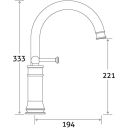 Traditional Bath Filler Tap Dimension Drawing