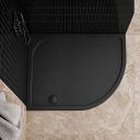 Black Slate Effect Non Slip Right Hand Offset Quadrant Shower