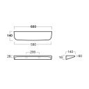 Belgrove White Wall Hung Ceramic Shelf 600mm