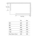 Amien Matt Black Grid Framed Shower Screen 680mm