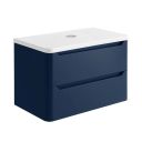 Ellis Wall Hung 800mm Vanity Unit in Royal Blue with White Worktop