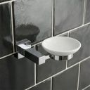 Quad Chrome Ceramic Soap Dish Holder