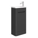 Ellis Black Floor Standing Cloakroom Vanity Unit 450mm