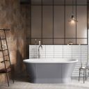 Glendale Matt Grey Industrial Freestanding Acrylic Bath 1676x780mm - roomset 3