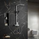 Dark andf sophisticated roomset showing the Flint Chrome Thermostatic Shower Pack