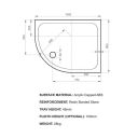 Kstone Right Hand Offset Quadrant Shower Tray 1000x800mm KSQ10080RH Spec Drawing