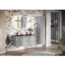 Neon Gloss Light Grey Wall Hung Vanity Unit with Grey Glass Basin 1200mm