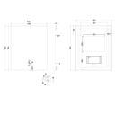 Rione Rectangular Backlit LED Heated Mirror 600x725mm Dimensions Drawing