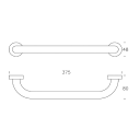 Matt Black 325mm Grab Rail Support Bar