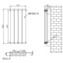 Perth White Double Vertical Flat Panel Radiator 600x272mm