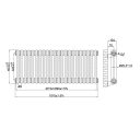 Clement Double Horizontal Column Radiator 400x1010mm Technical Drawing