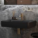 Micheli Matt Black Wall Hung Basin 700mm