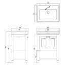 Burlington Riviera Matt White Floor Standing Vanity Unit with Basin 580mm