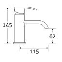 Harlow Chrome Basin Mixer Tap & Waste Dimensions