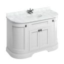 Burlington White Curved Vanity Unit with Carrara White Marble Worktop 1340mm