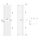 Soar Ribbed Black Wall Mounted Tall Storage Cabinet dimensions