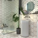 Elise Decor Blue Hexagon Matt Porcelain Tile 228x198mm