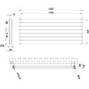 Perth Grey Double Horizontal Flat Panel Radiator 476x1200mm