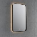 Maine Black Framed Backlit LED Heated Bathroom Mirror 500x900mm