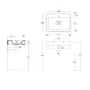 Micheli 700mm Wall Hung Basin Spec Drawing