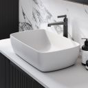 Grain Matt White Stone Countertop Basin