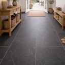 Angelo Black Stone Effect Porcelain Tile 1200x600mm roomset