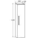 Esk Black Wall Mounted Tall Storage Cabinet with Nickel Handle