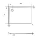 Kaldewei Superplan Rectangular Steel Shower Tray 1000x750mm Spec Drawing