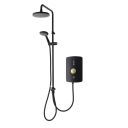 Triton Amala DuElec Matt Black Electric Shower, 9.5kw - Brushed Brass