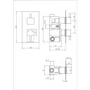 Square Concealed Shower Valve - Single Outlet Chrome Spec