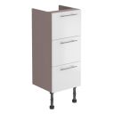 Surrey White Gloss 3 Drawer Fitted Furniture Unit