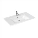 Britton Shoreditch Matt Grey Single Drawer Wall Hung Vanity Unit with Square Basin 850mm