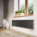 Islington Grey Double Horizontal Radiator 472x1200mm