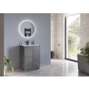 Odion Concrete Floor Standing Vanity Unit with White Basin 600mm