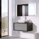 Devlin Black & Concrete Wall Hung Vanity Unit 800mm