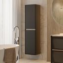 Newbury Matt Black Wall Mounted Tall Storage Cabinet