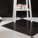 Discontinued clearance Stratton Black Semi-Polished Porcelain Tile 600x600mm swatch.