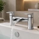 Tranquil roomset showing the Citrus Chrome Waterfall Bath Filler Tap