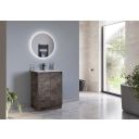 Odion Metallic Floor Standing Vanity Unit with White Basin 600mm
