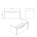 Britton Shoreditch Matt Grey Single Drawer Wall Hung Vanity Unit with Ice Blue Worktop 850mm