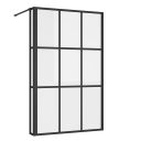 Amien Matt Black Grid L-Shaped Bath Screen