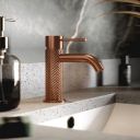 Moray Satin Bronze Knurled Bathroom Basin Tap