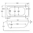Carron Profile Acrylic Single Ended Bath 1500x700mm