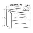 Nante Gloss White Wall Hung Vanity Unit with Ceramic Basin 515mm