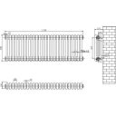 Upton White Triple Horizontal Column Radiator - 400x1190mm