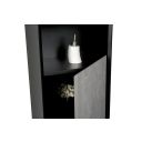 Snowdon Concrete and Black Wall Mounted Tall Storage Cabinet