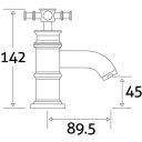 Butler Chrome Pair of Bath Pillar Taps - dimensions